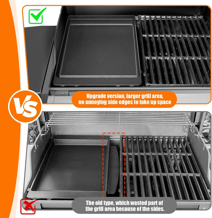 Denmay 44 x 30,5cm Gusseisen Grillplatte für Weber Spirit I II 300 Serie E310 E320 E330, S310 S320 S