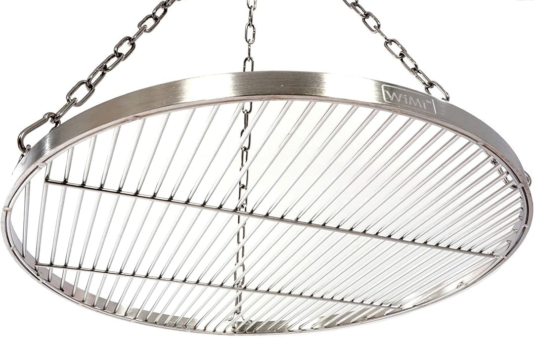 WiMi Grillrost Ø 55 cm mit Kette Edelstahl Grillstabdicke 4 mm Stababstand 10 mm für Schwenkgrill BB