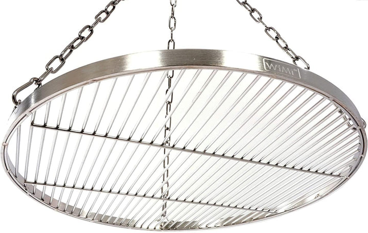 WiMi Grillrost Ø 55 cm mit Kette Edelstahl Grillstabdicke 4 mm Stababstand 10 mm für Schwenkgrill BB