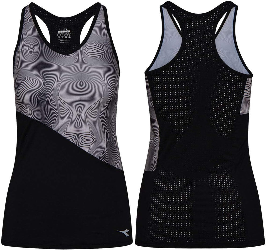 Diadora Sport Damen 102172904 L Regular Fit Tank Top XS Nero Fumo, XS Nero Fumo