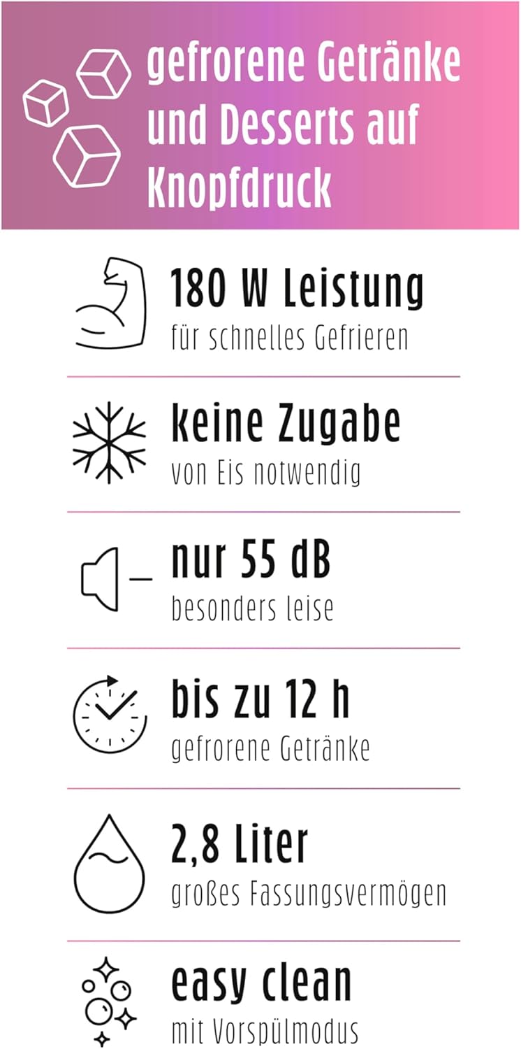 GOURMETmaxx FreezeUp Slush Eis Maschine | Slush Ice Maker mit 5 Modi | Slushmaschine für Slushies, M