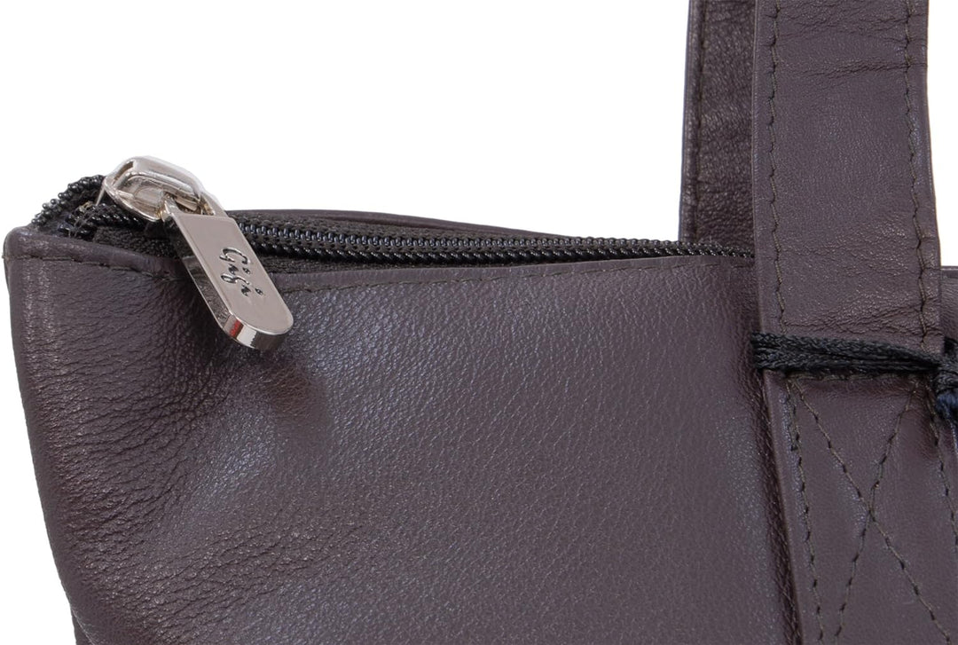 Gigi - Leder - Damenhandtasche/Schultertasche/Tote - OTHELLO 9101" Dunkelbraun, Dunkelbraun