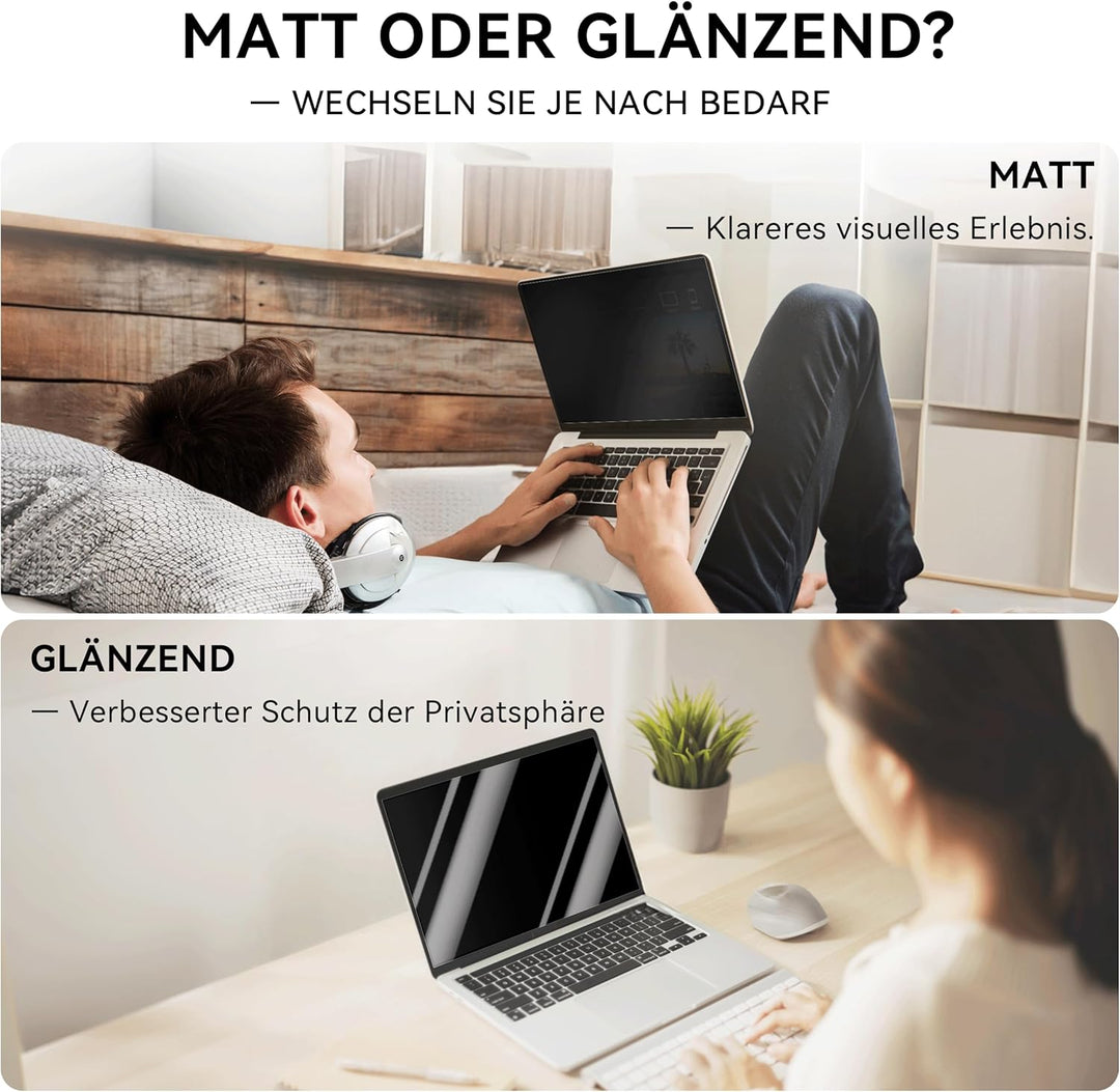 Blickschutzfilter für Laptop 13.3 Zoll 16:10 Sichtschutz,Blickschutzfolie Anti Blaulicht Blendschutz