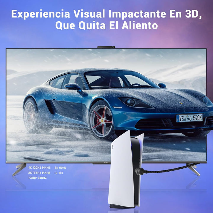 Etseinri 10K 8K HDMI 2.1 Kabel 1M+1.5M, Zertifiziert 48Gbps Ultra High Speed HDMI® Kabel 4K 240Hz 16