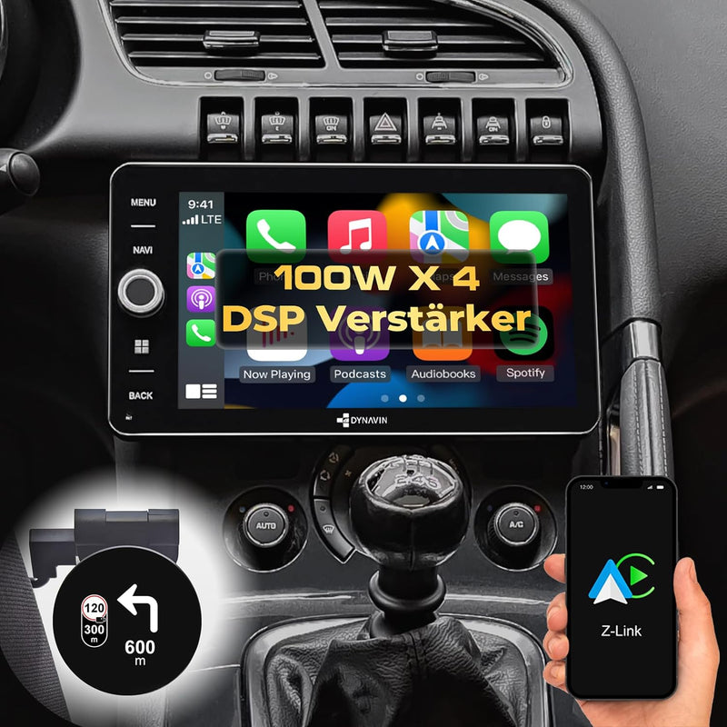 DYNAVIN Android Autoradio Navi für Peugeot 3008 5008, mit 4 * 100W DSP Verstärker | DAB+ Radio; Komp