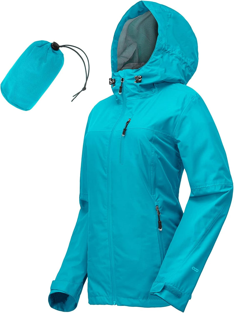 33,000ft Regenjacke Damen Wasserdicht Outdoorjacke Atmungsaktiv Herbst Übergangsjacke Leichte Jacke