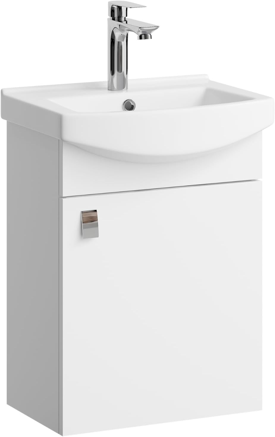 Planetmöbel Waschbecken mit Waschbeckenunterschrank/Waschtisch-Unterschrank 45cm Gäste Bad WC (Weiss