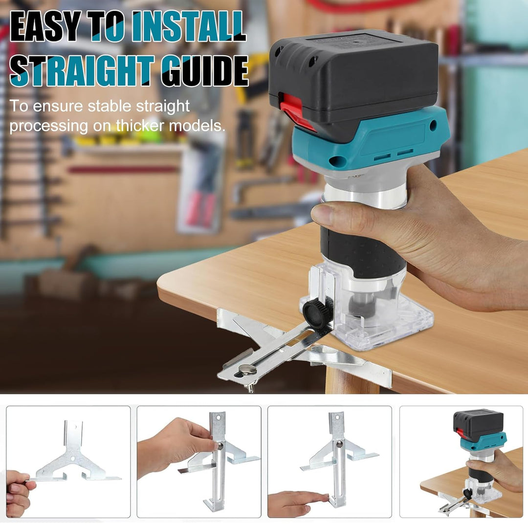 Akku Oberfräse für Makita 18V Akku, 1300W Oberfräse Trimmer Einhandfräse, Bürstenloser Motor, Elektr