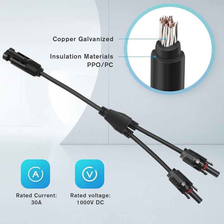 Thlevel Solarpanel Kabel Solarkabel Y Verteiler Male Female MMF und FFM Connector Photovoltaik Steck