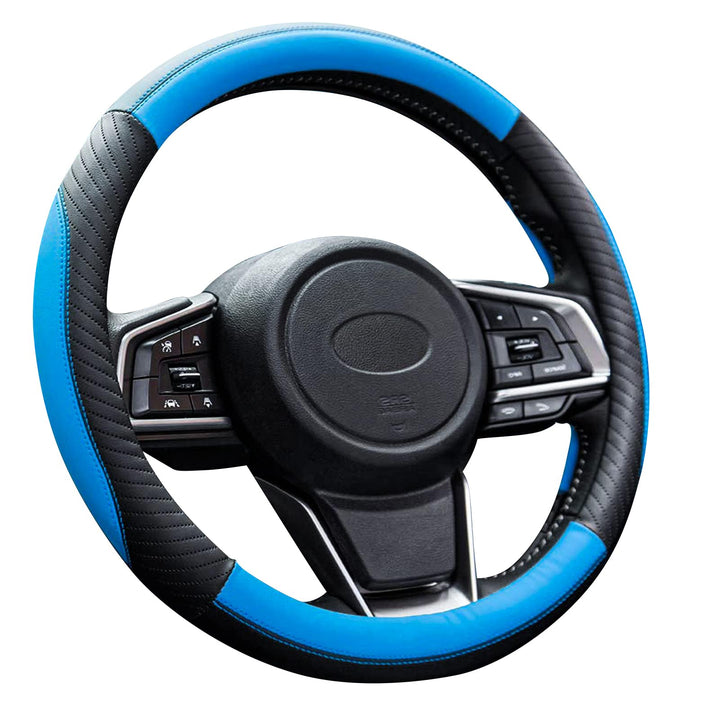 ZATOOTO Lenkradbezug Auto, Lenkradbezug Leder, 37-38cm, Anti Rutsch, Universal, Blau, Blau