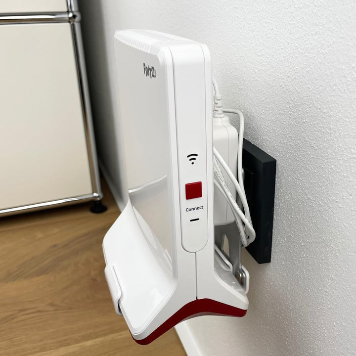 Steckdosen-Halter für AVM Fritz Repeater 3000/3000 AX/6000 aus Metall Steckdose – stabile Halterung