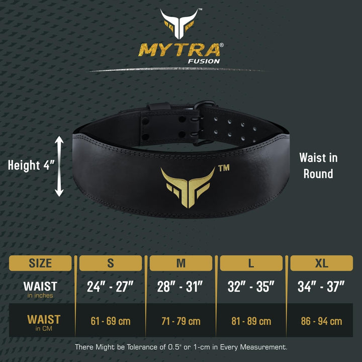 Mytra Fusion Gym Belt 4 Zoll Gewichthebergürtel Ideal für Workout, Powerlifting, Rückenstütze Frauen