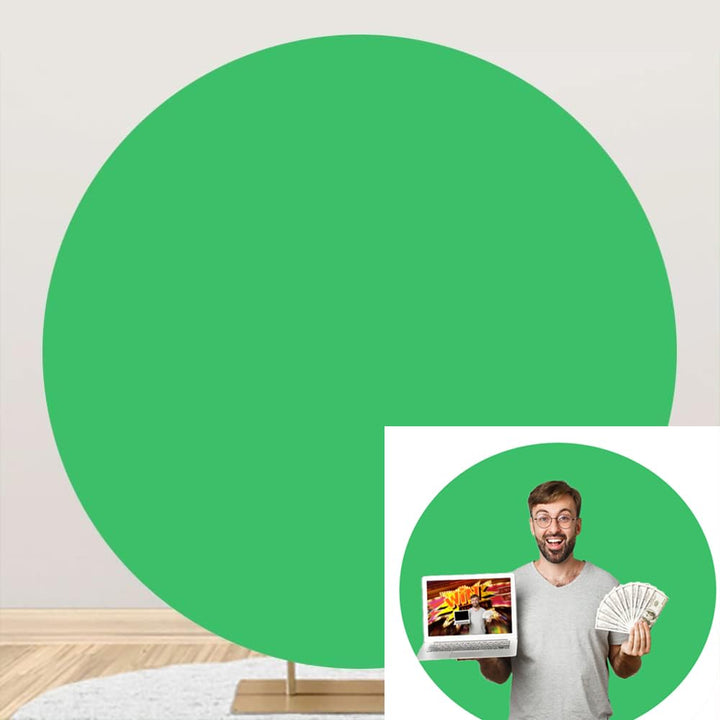 Aoihrraan 230cm Durchmesser Grün Runden Fotografie Hintergrund Rein Grün Hintergrund Geburtstag Part