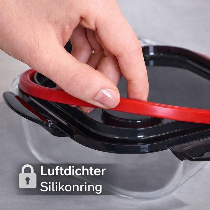 LOCK &amp; LOCK Frischhaltedose aus Glas mikrowellengeeignet - Oven Glass - Auflaufform rund mit Deckel