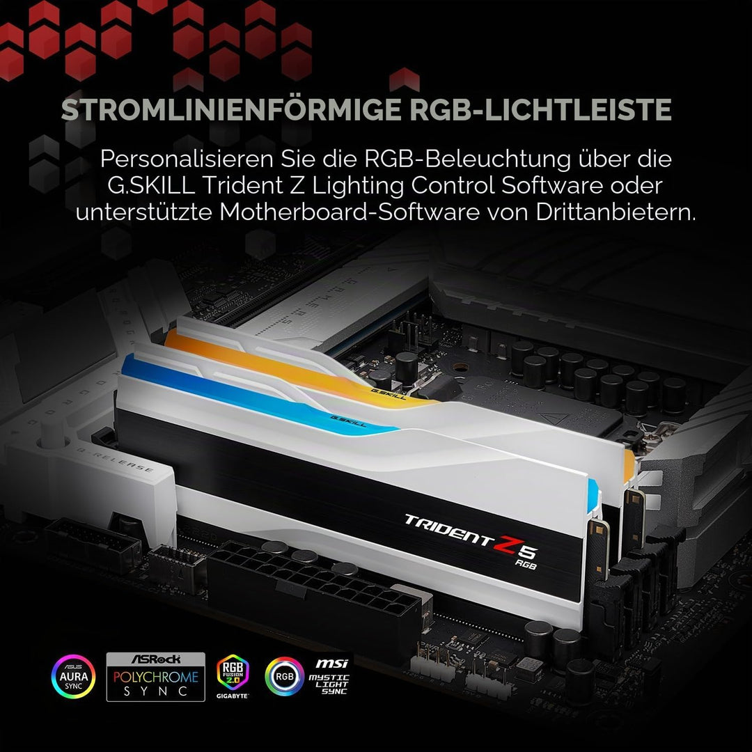 G.Skill Trident Z5 RGB Serie (Intel XMP) 64GB (2 x 32GB) 288-Pin SDRAM DDR5 6000 CL30-40-40-96 1,40V