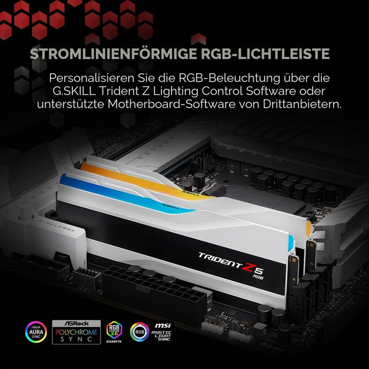 G.Skill Trident Z5 RGB Serie (Intel XMP) 64GB (2 x 32GB) 288-Pin SDRAM DDR5 6000 CL30-40-40-96 1,40V