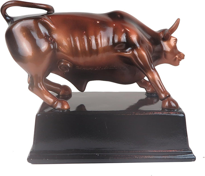Offiziell lizenzierte Bronze-Wall-Street-Charge-Börsenmarkt NYC-Figur mit Sockel, mittelgross, 12,7