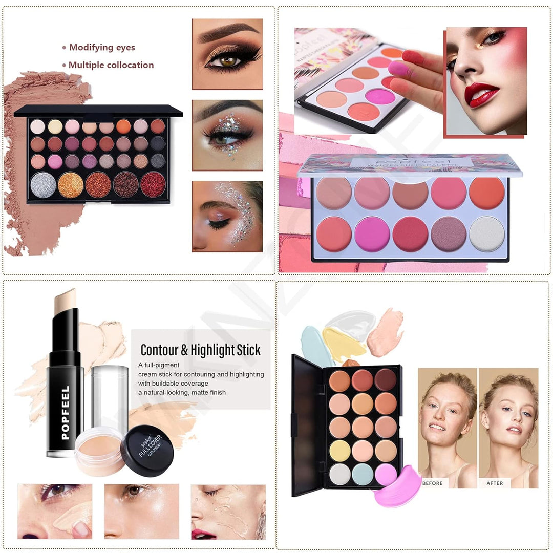 Professionelles Make-up Sets, MKNZOME Schminkkoffer Schminke Set Damen Schminkset Makeup Paletten Ko