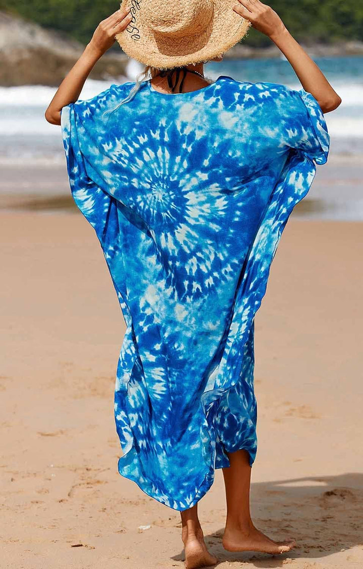 Damen Strandkleid Maxi Kaftan Lang Bikini Cover Up Sommekleid Maxi Kleid Freizeitkleid Nachtwäsche B