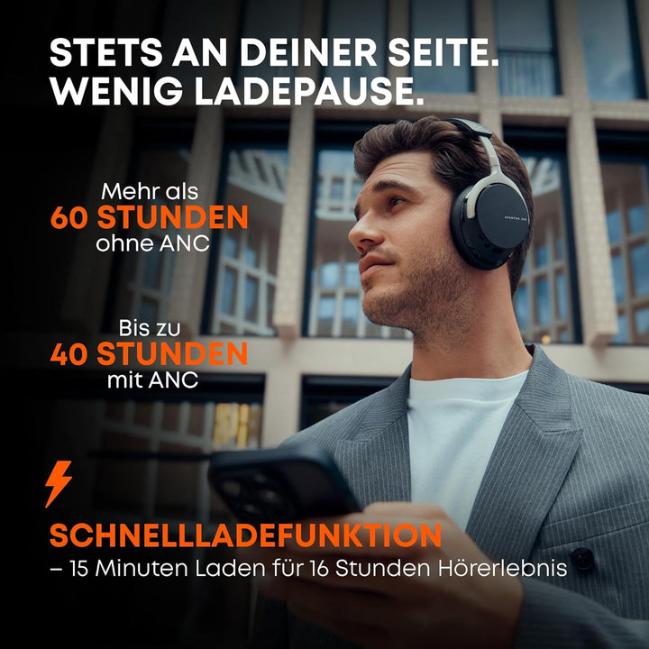 beyerdynamic AVENTHO 200 Wireless Over-Ear Kopfhörer mit ANC in Schwarz, Schwarz
