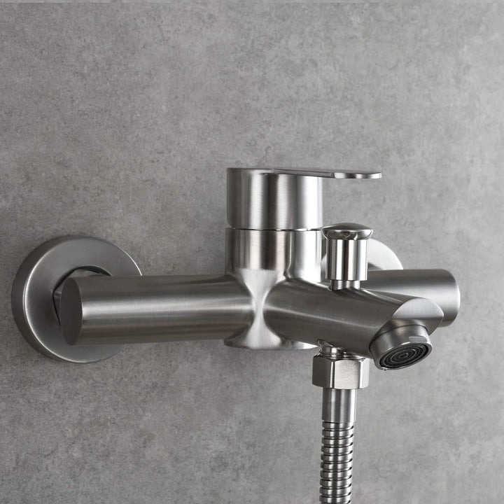 Tecmolog Einhebel Wannenmischer Brausearmaturen Aufputz Edelstahl Badewanne Wasserhahn Mischbatterie