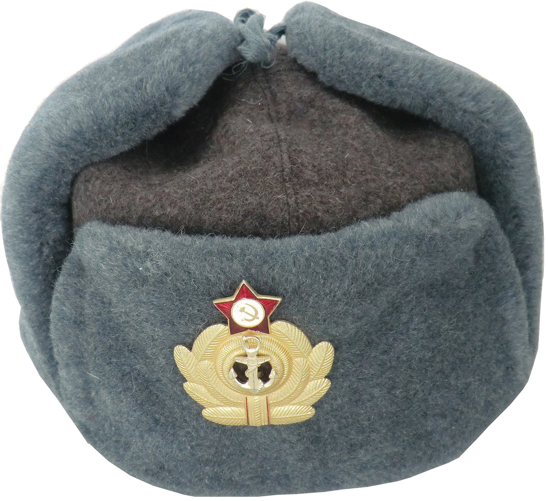 RUSSIANSTORE Russische Fellmütze Wolle, Shapka Ushanka, Wintermütze Militärmütze der Sowietischen Ma