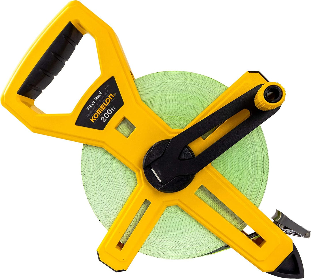 Komelon 6622 Fiberglas-Massband mit offener Rolle, 60 m 200ft - Fiberglass, 61 m