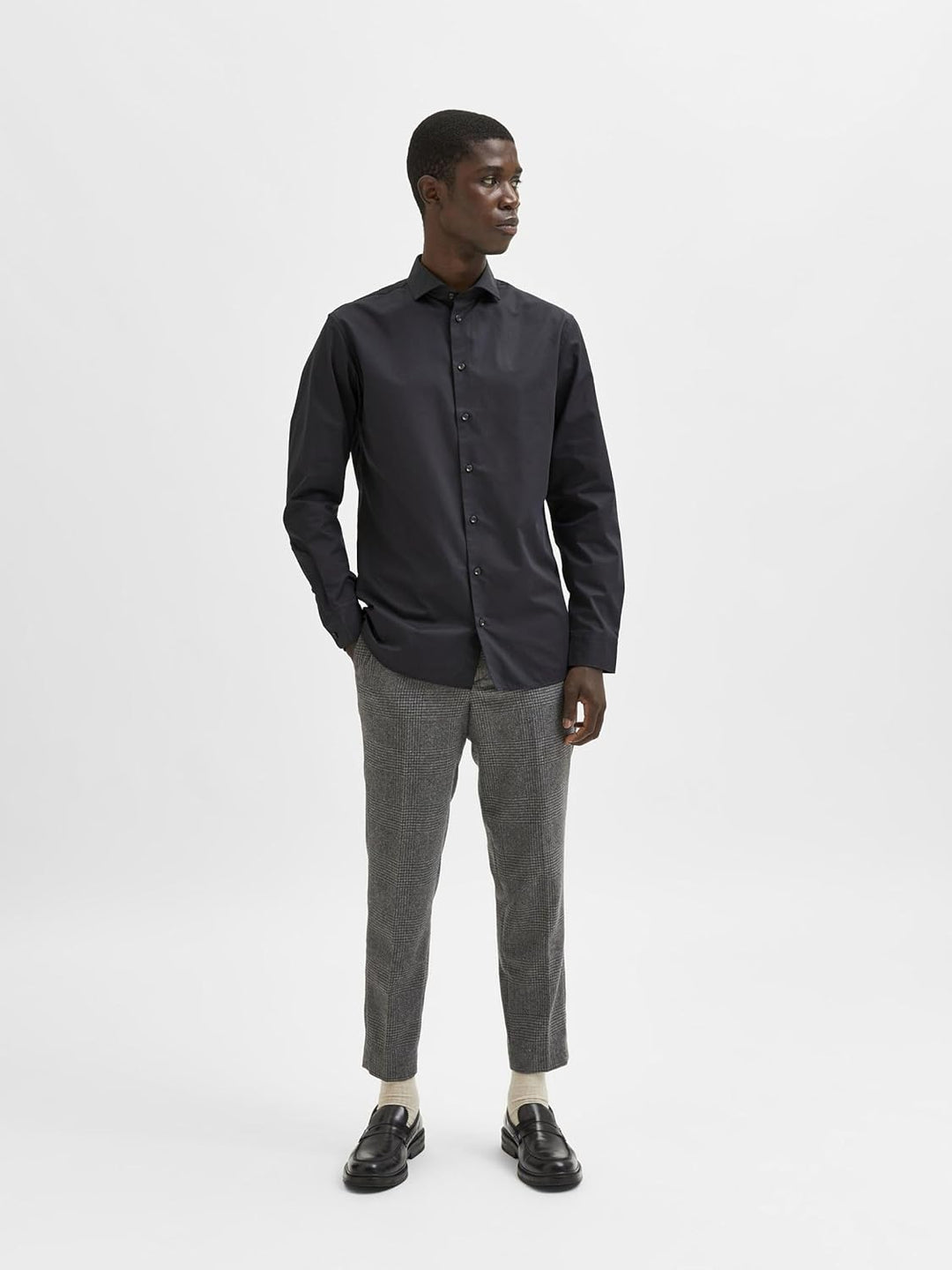Selected Homme Male Hemd Lange Ärmel M Schwarz, M Schwarz