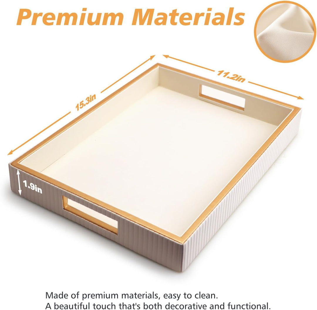 SANZIE Ledertablett, Schreibtisch-Aufbewahrung, Organizer, Premium-Serviertablett, dekoratives Table