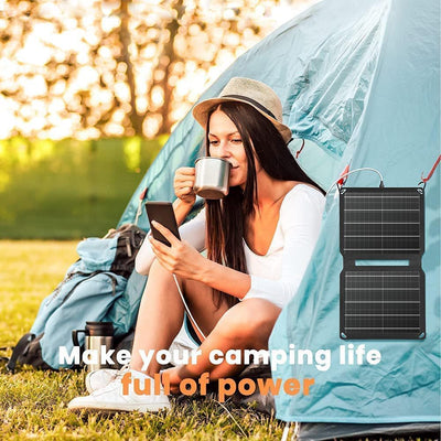 FlexSolar 10 W tragbares Solarpanel-Ladegerät,wasserdichtes IP67 faltbares Solarpanel mit USB-Anschl