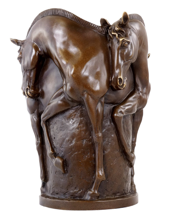 - Pferde Bronze Vase - Bronzevase - signiert Milo - Pferdevase - Pferdeskulptur - Tierfigur - Pferd