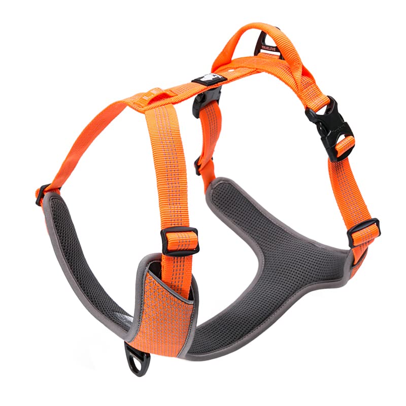 TRUE LOVE Hundegeschirr Outdoor Adventure II Reflektierende Weste mit 2 Leinenbefestigungen, passend