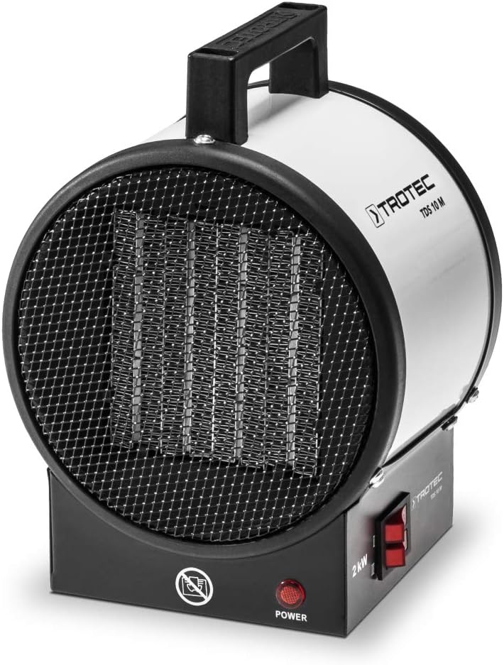 TROTEC Bauheizer elektrisch TDS 10 M – Heizleistung 1 kW / 2 kW – Elektroheizer Luftmenge 100 m³/h –