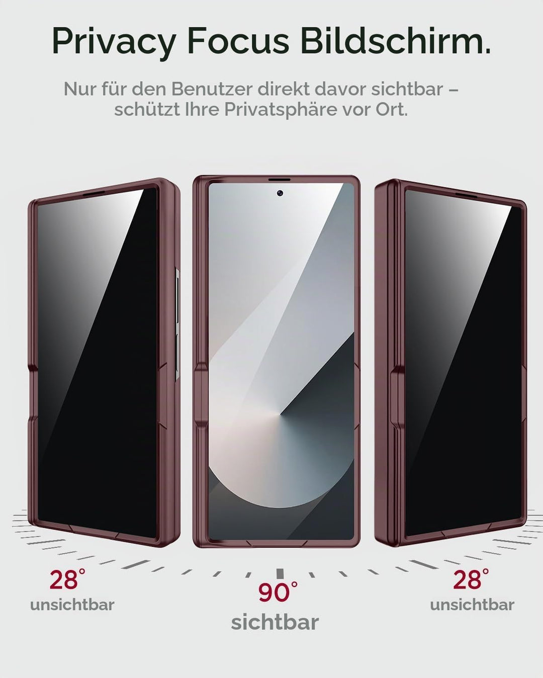 Miimall Kompatibel mit Samsung Galaxy Z Fold 7 Hülle mit Displayschutz Anti-SPY, [Magnetischer Schar