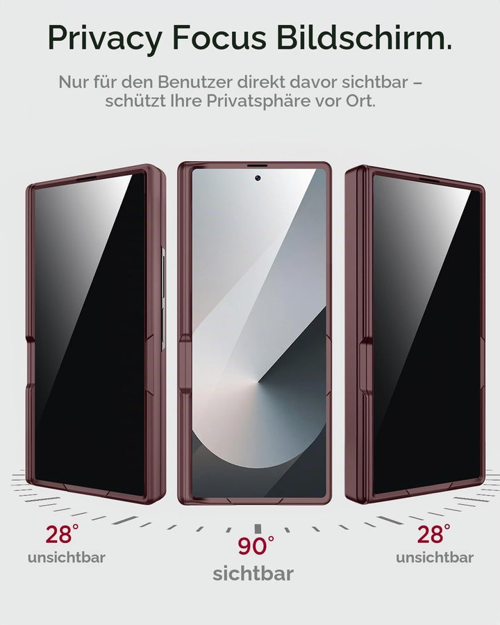 Miimall Kompatibel mit Samsung Galaxy Z Fold 7 Hülle mit Displayschutz Anti-SPY, [Magnetischer Schar