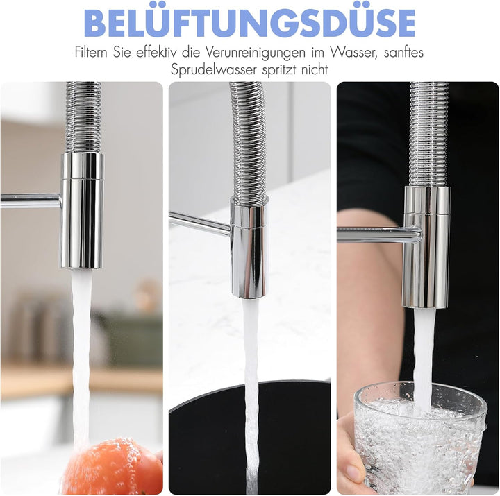 AIMADI Wasserhahn Küche Ausziehbar Küchenarmatur Einhebel-Mischer mit 360° Drehfunktion Armatur Küch