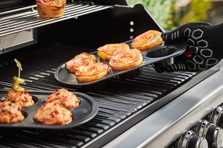 RÖSLE Barbecue Premium-Set 3-tlg., Hochwertiges Grillset mit Premium Grillhandschuhen, BBQ-Grillzang