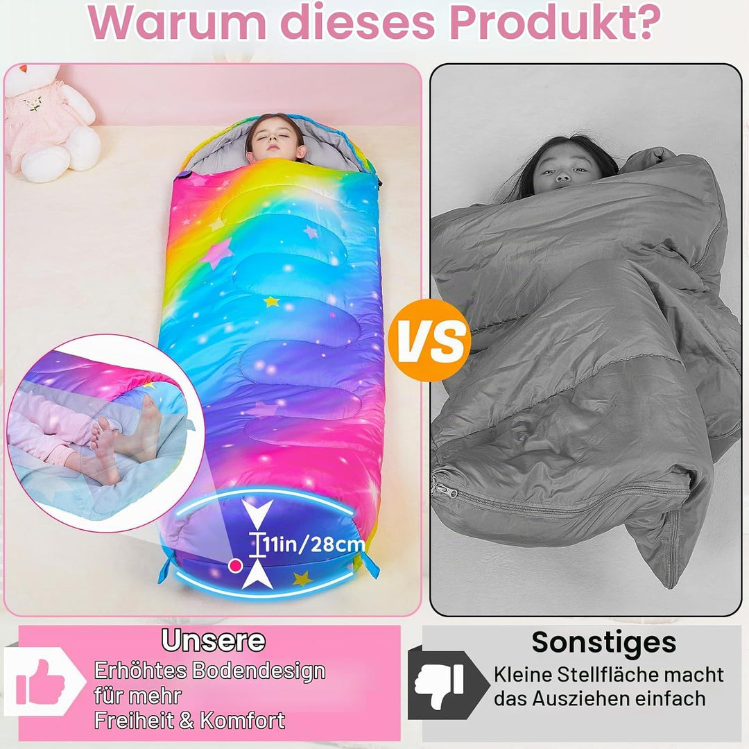 MHJY Shlafsack Camping für Jungen und Mädchen, Schlafsack Kinder ideal für Outdoor Camping Wandern B