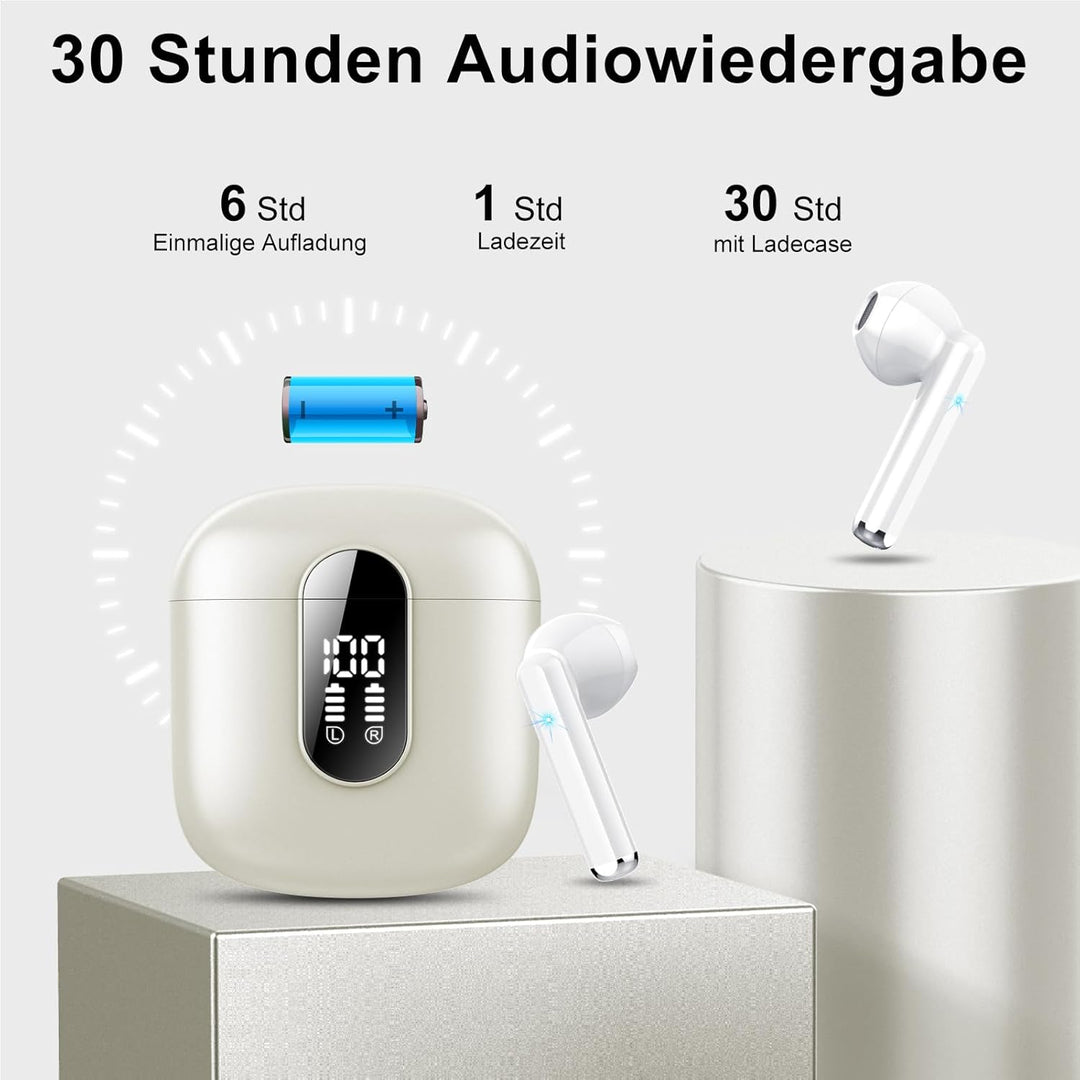 Jesebang Bluetooth Kopfhörer In Ear, Kopfhörer Kabellos Bluetooth 5.3, Ultraleicht Ohrhörer mit HD M