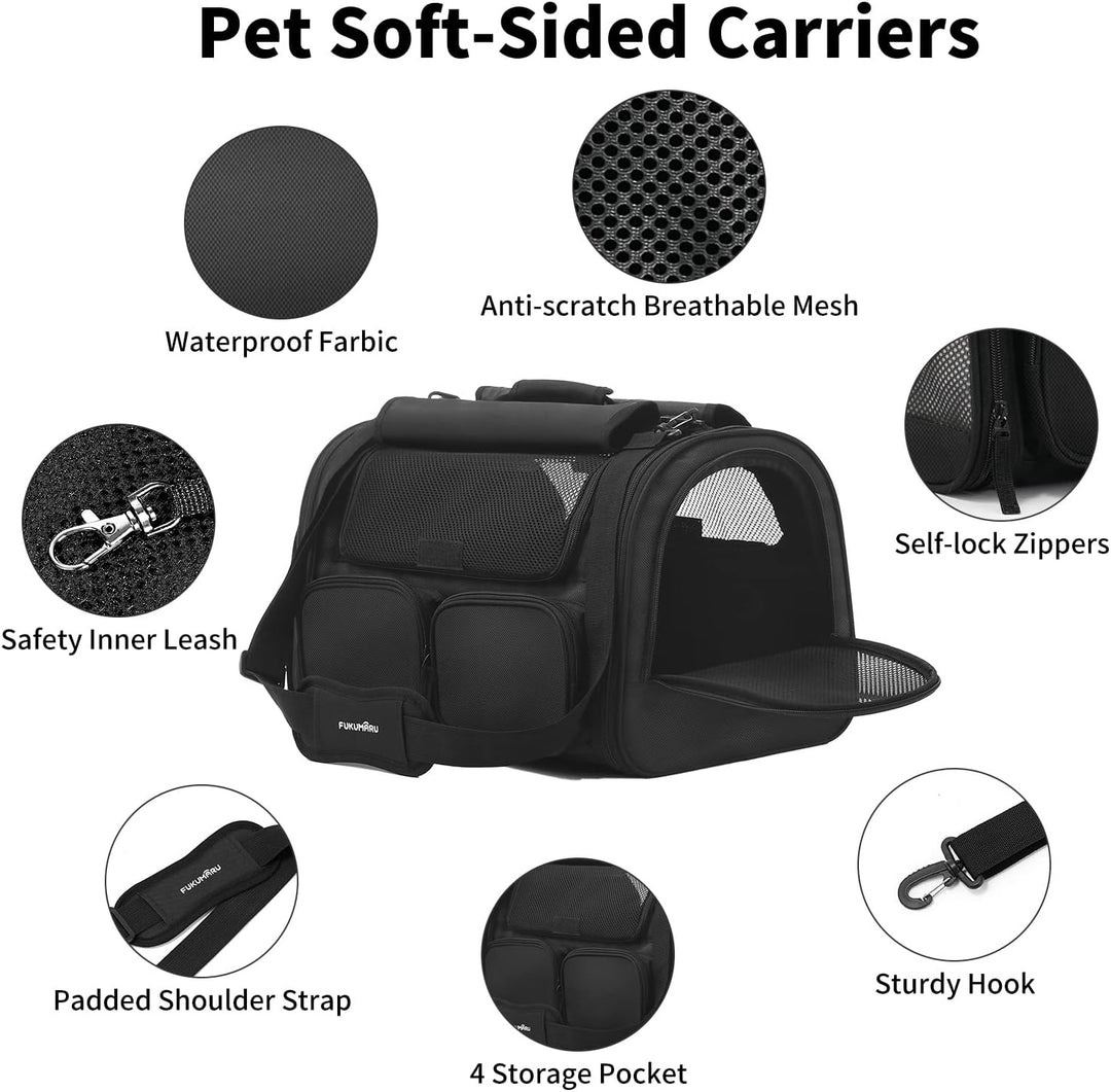 FUKUMARU Transportbox Katze, Faltbare Katzentransportbox, Transportbox Hund mit Reisetasche, Transpo