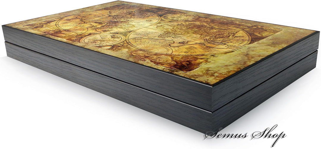 Trendy Backgammon Antique Map/Antik Welt Backgammon Tavla XXL