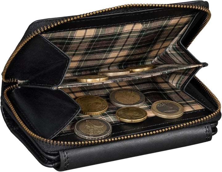 Benthill Damen Geldbörse Gross Echt Leder - Portemonnaie mit RFID Schutz - Portmonee mit vielen Kart