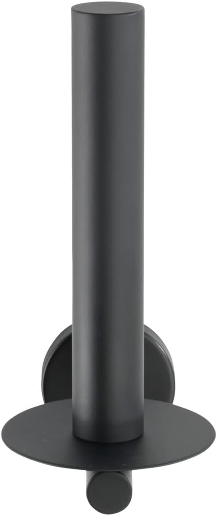 WENKO Ersatzrollenhalter Mod. Bosio Black, Wandhalter für Toilettenpapier aus Edelstahl, matt lackie