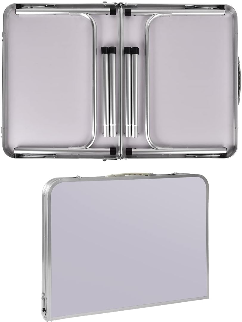 DayPlus Aluminiumklapptisch, tragbar, für Party, Garten, Grill, Campingtisch, 2 Stufen höhenverstell