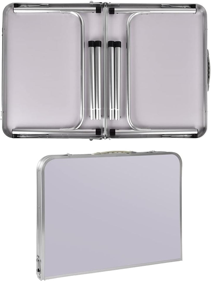 DayPlus Aluminiumklapptisch, tragbar, für Party, Garten, Grill, Campingtisch, 2 Stufen höhenverstell