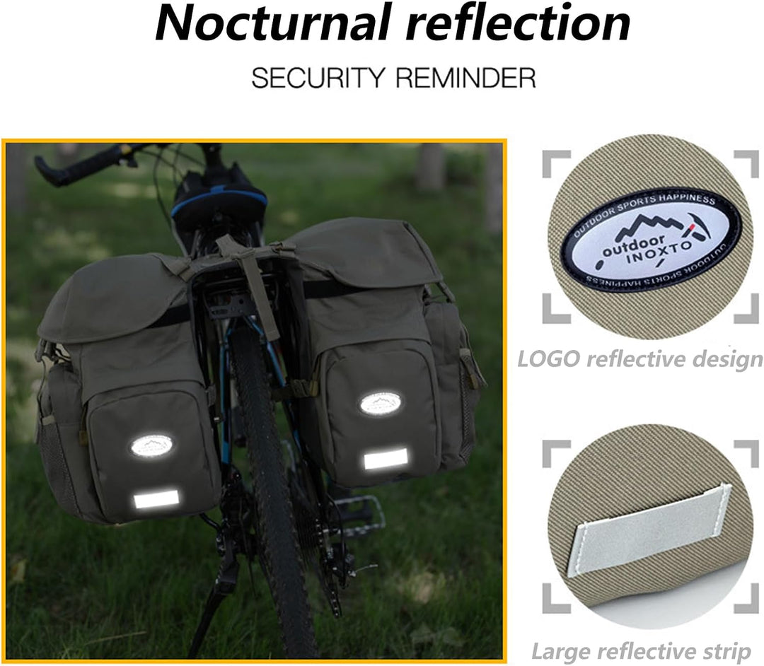50L Fahrradtaschen Gepäckträger, Wasserdichte Fahrradtaschen aus Hochdichtem 600D Polyester für Daue