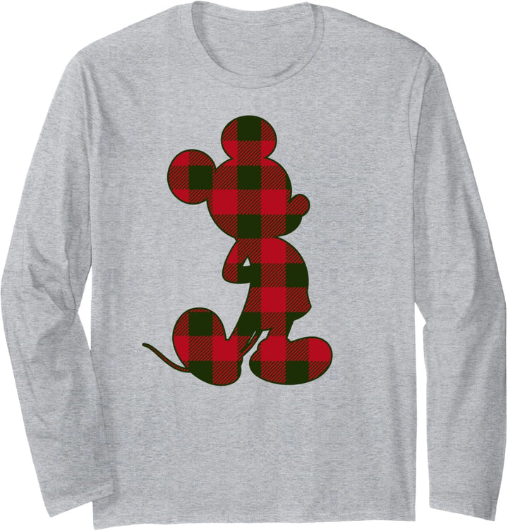 Disney Mickey And Friends Christmas Mickey Mouse Plaid Fill Langarmshirt