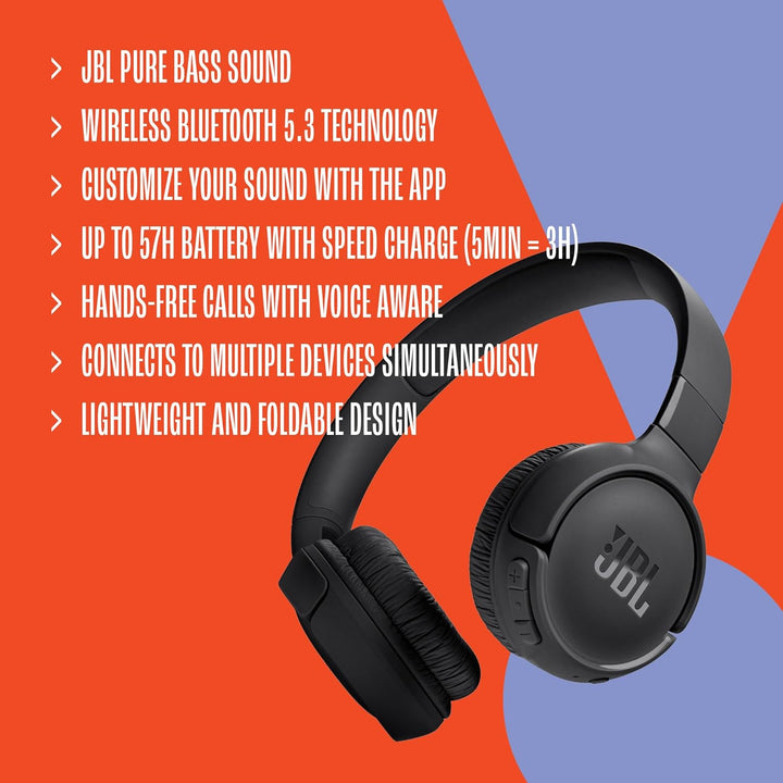 JBL Kabelloser Kopfhörer Typ Tune 520BT Frequenzgang 20-20000 Hz, Bluetooth 5.3, Blau, blau