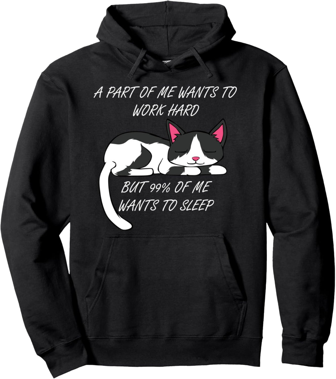 Witziger Spruch Katze Ausrede Arbeit Büro Faul Pullover Hoodie