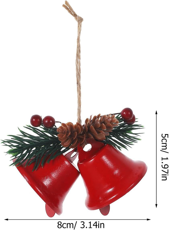 IMIKEYA 6 Stück Glöckchen Weihnachtsbaumschmuck: rustikale Weihnachtsglocke Metall Rot Vintage Glock